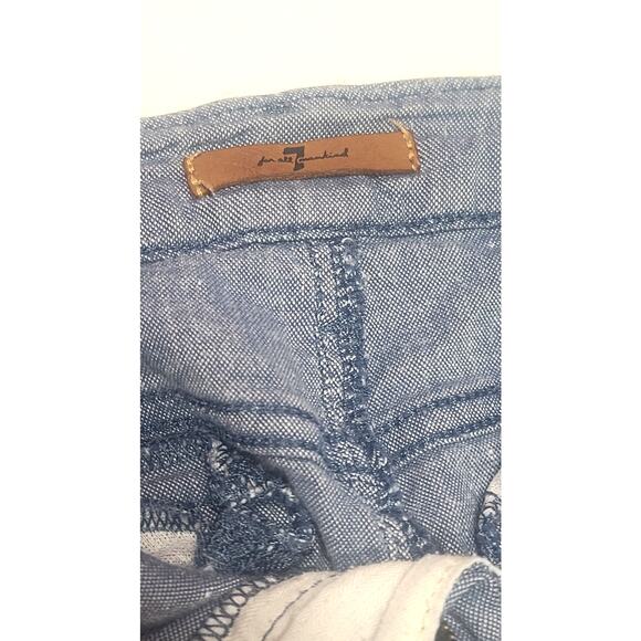 7 for all mankind linen blend cropped jogger pants women's 29 ALTERED - Picture 4 of 10